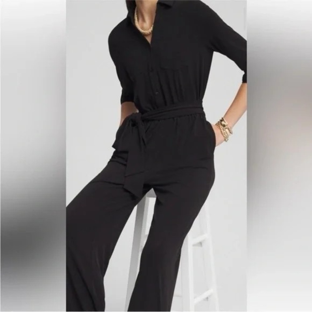Chico’s long-sleeve black jumpsuit